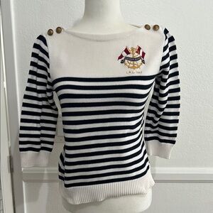LRL Lauren Ralph Lauren Striped Nautical Sweater